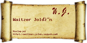 Waitzer Jolán névjegykártya