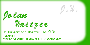 jolan waitzer business card